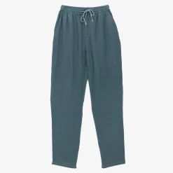 Pantalons>SERGE BLANCO 743 chinos with elasticated waistband in denim blue linen MILITAIRE