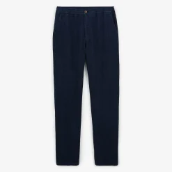 Pantalons>SERGE BLANCO 738 Dark Blue Linen Pants ACIER