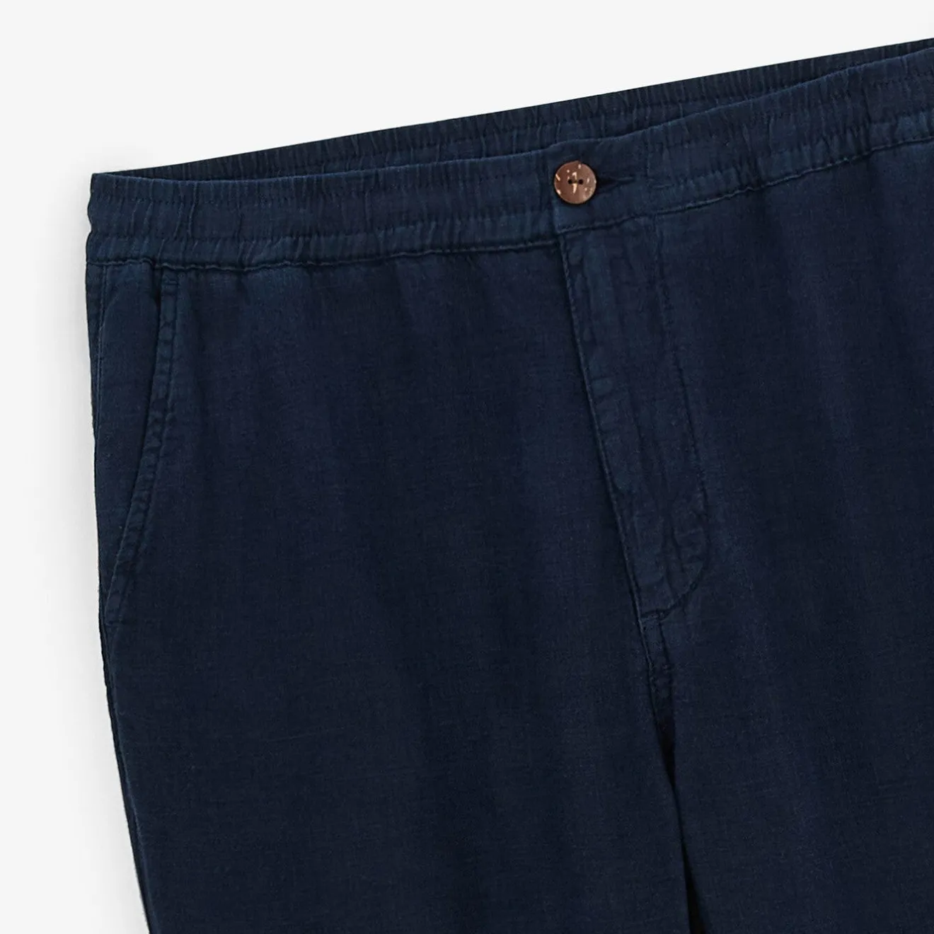 Pantalons>SERGE BLANCO 738 Dark Blue Linen Pants ACIER