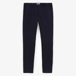 Pantalons|L'élégant>SERGE BLANCO 549 stretch straight cut dark navy chinos SKIN