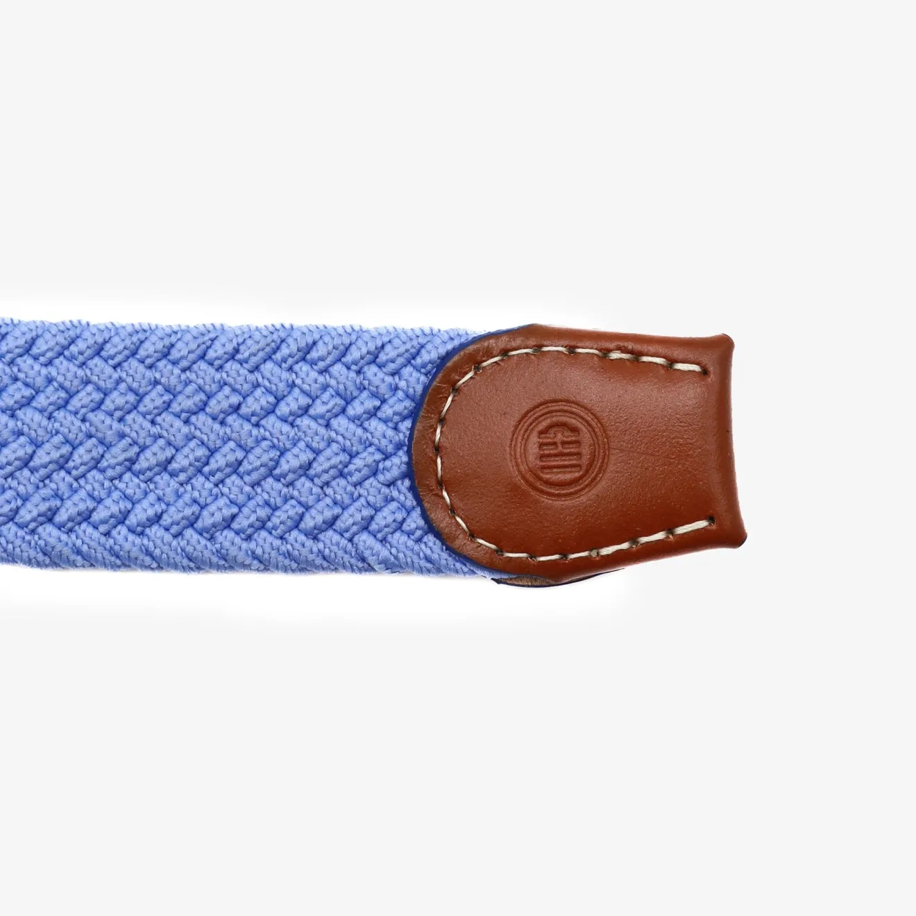 Ceintures>SERGE BLANCO Adjustable elasticated braided belt in sky blue MILITAIRE