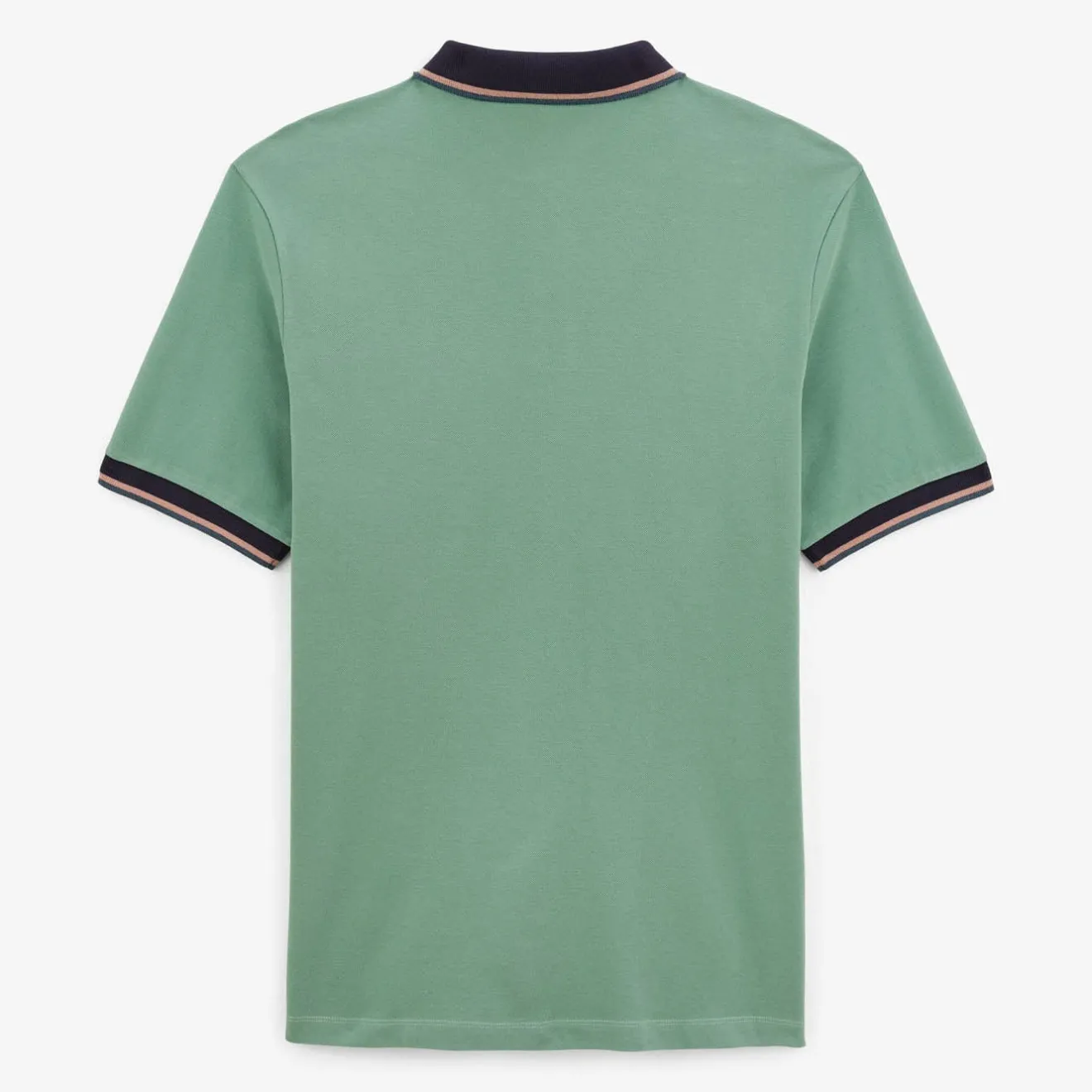 Polos|L'audacieux>SERGE BLANCO Almond green Laos pique short-sleeved polo shirt DARK NAVY