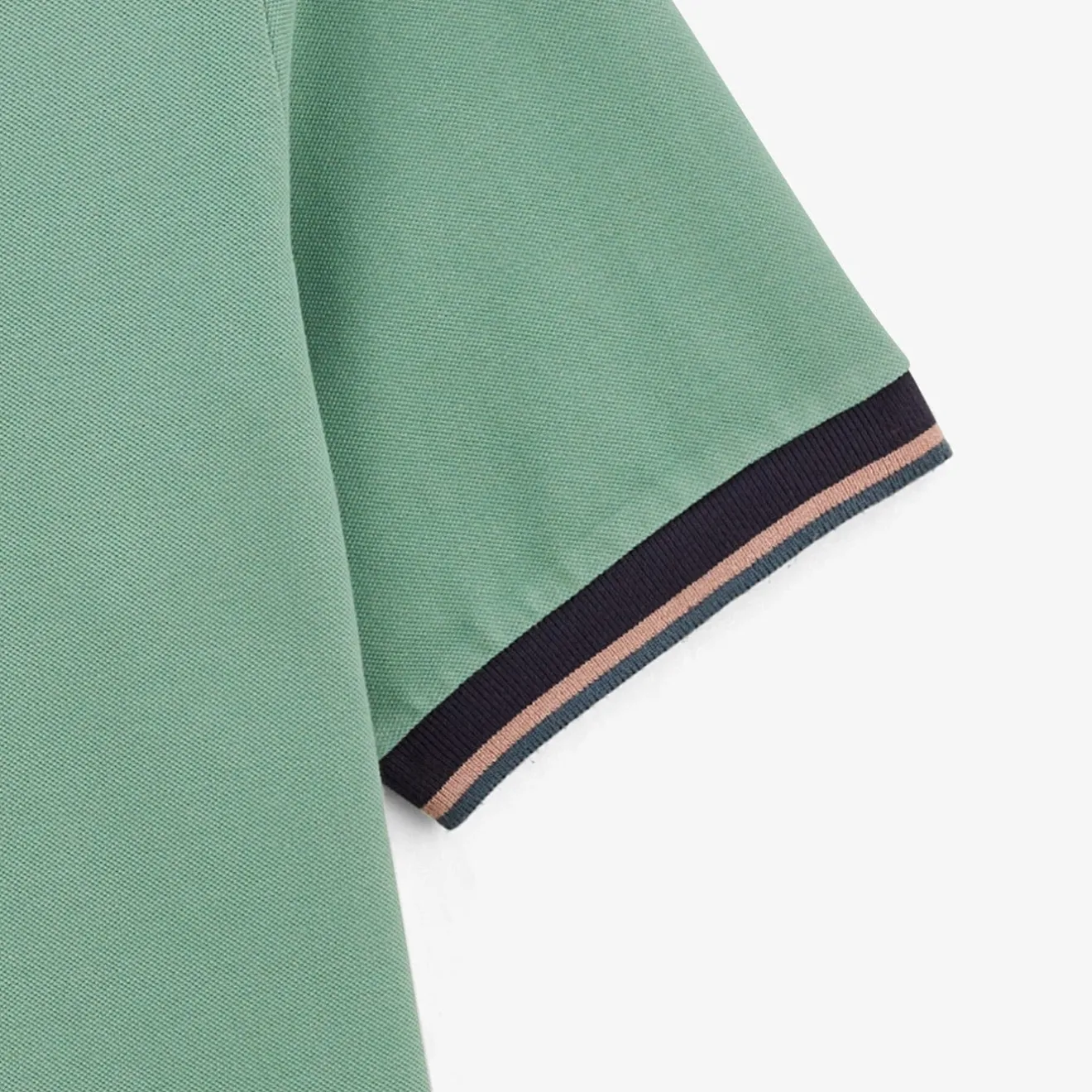 Polos|L'audacieux>SERGE BLANCO Almond green Laos pique short-sleeved polo shirt DARK NAVY