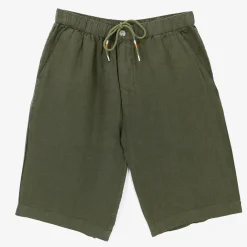 Shorts & Bermudas>SERGE BLANCO Bermuda 243 in teak green linen CORAIL