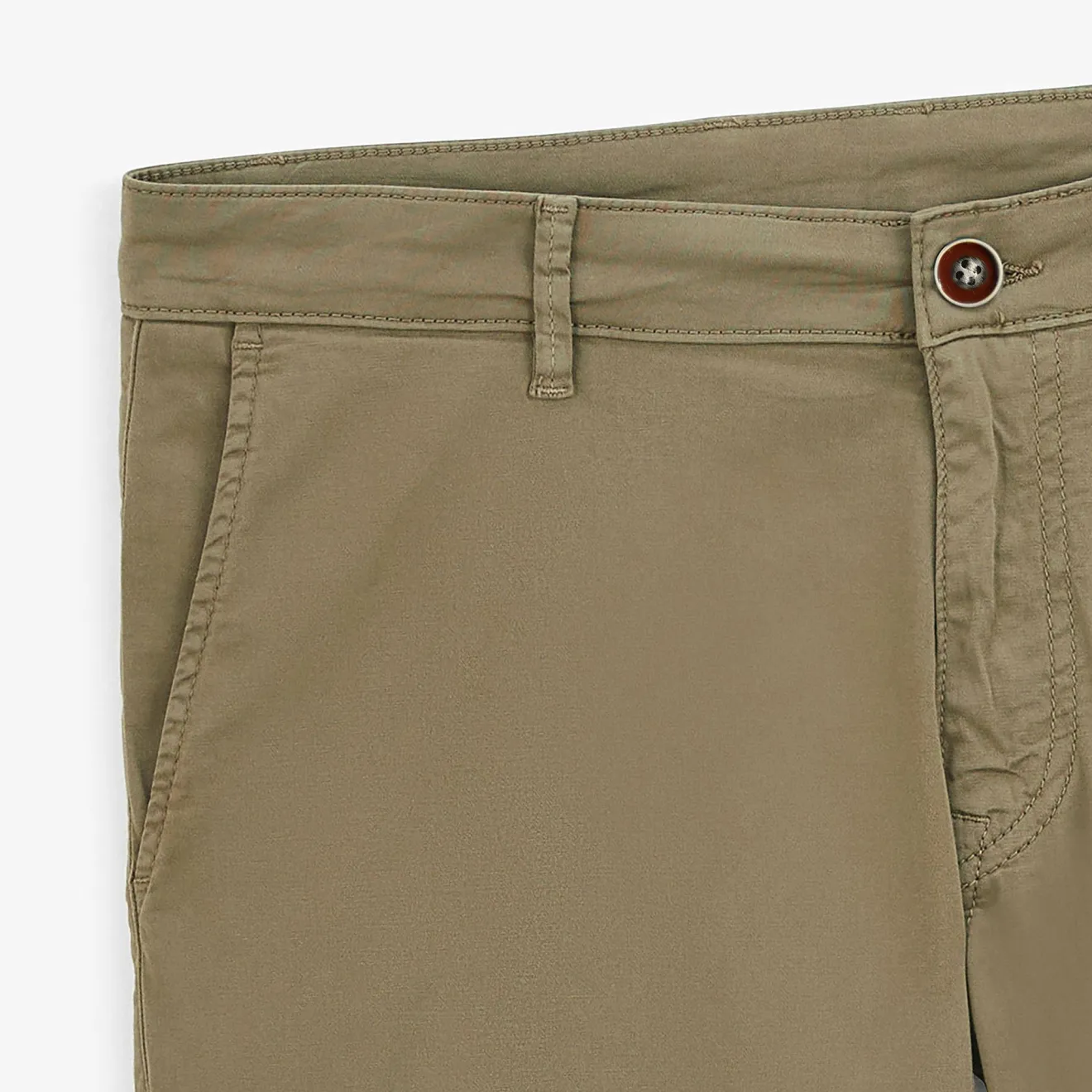 Shorts & Bermudas|L'audacieux>SERGE BLANCO Bermuda 200 plain stretch military green MINT