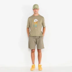 Shorts & Bermudas|Le Sportif>SERGE BLANCO Bermuda rugby 201 elasticated comfort teak green BLUE