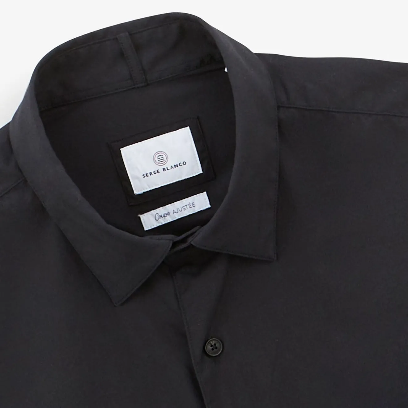 Chemises>SERGE BLANCO Black plain long sleeve shirt ROSE