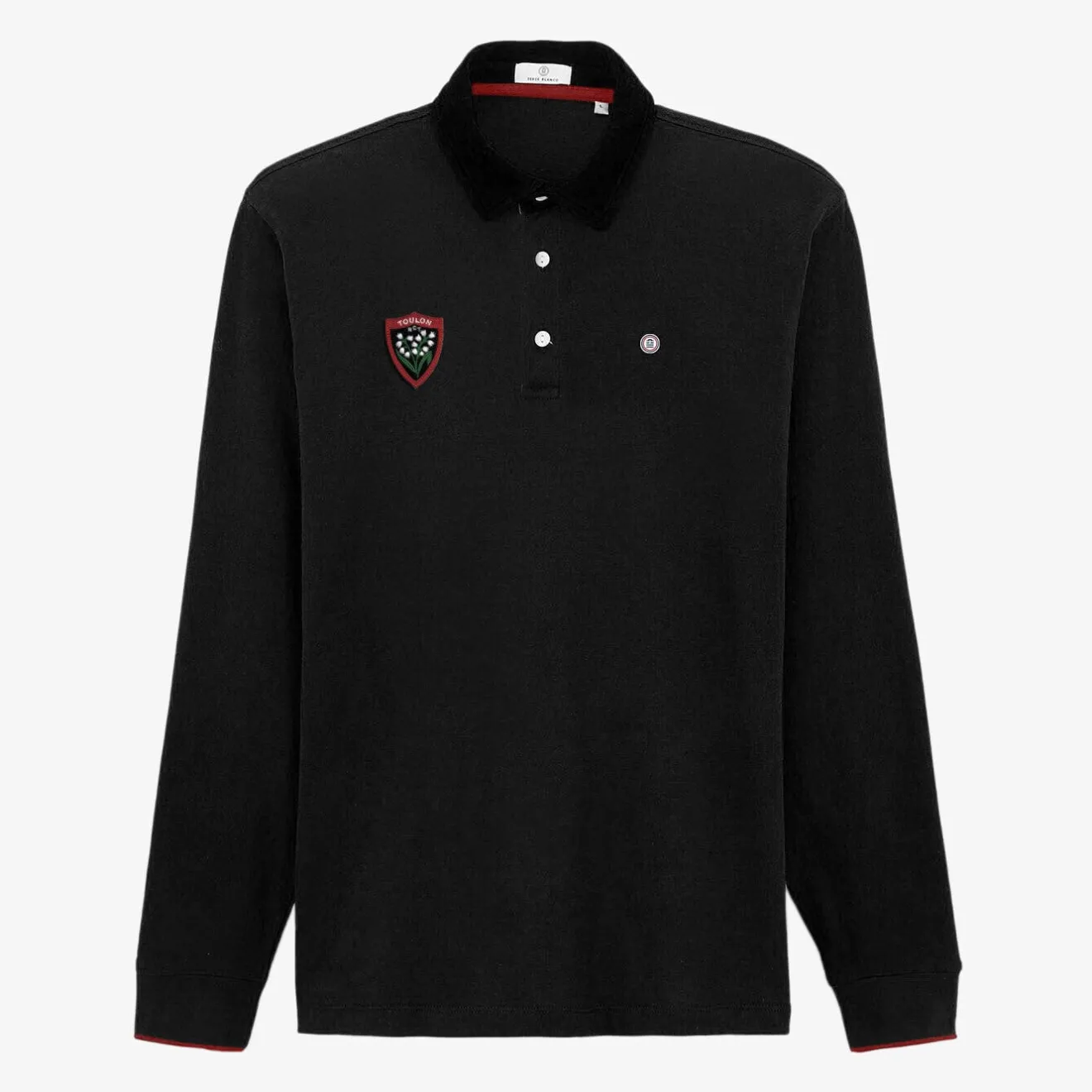 Rugby Club Toulonnais|Maillots De Rugby>SERGE BLANCO Black Polo Rugby Club Toulonnais NOIR