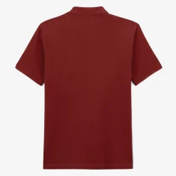 Polos>SERGE BLANCO Blanco 1958 Merlot Red Short Sleeve Cotton Pique Polo Shirt BLEU