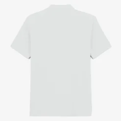 Polos>SERGE BLANCO Blanco 1958 short-sleeved cotton pique polo shirt in lily white MARINE