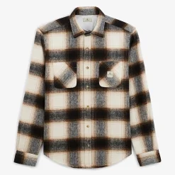 Surchemises>SERGE BLANCO Camel plaid overshirt NOIR