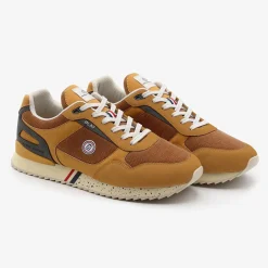 Sneakers|Collection Chamonix>SERGE BLANCO Camel velvet Chamonix sneaker dark navy