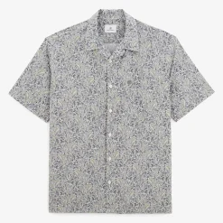 Chemises>SERGE BLANCO Caracas shirt with cloud blue foliage print BLUE WORK