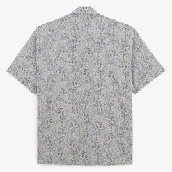 Chemises>SERGE BLANCO Caracas shirt with cloud blue foliage print BLUE WORK