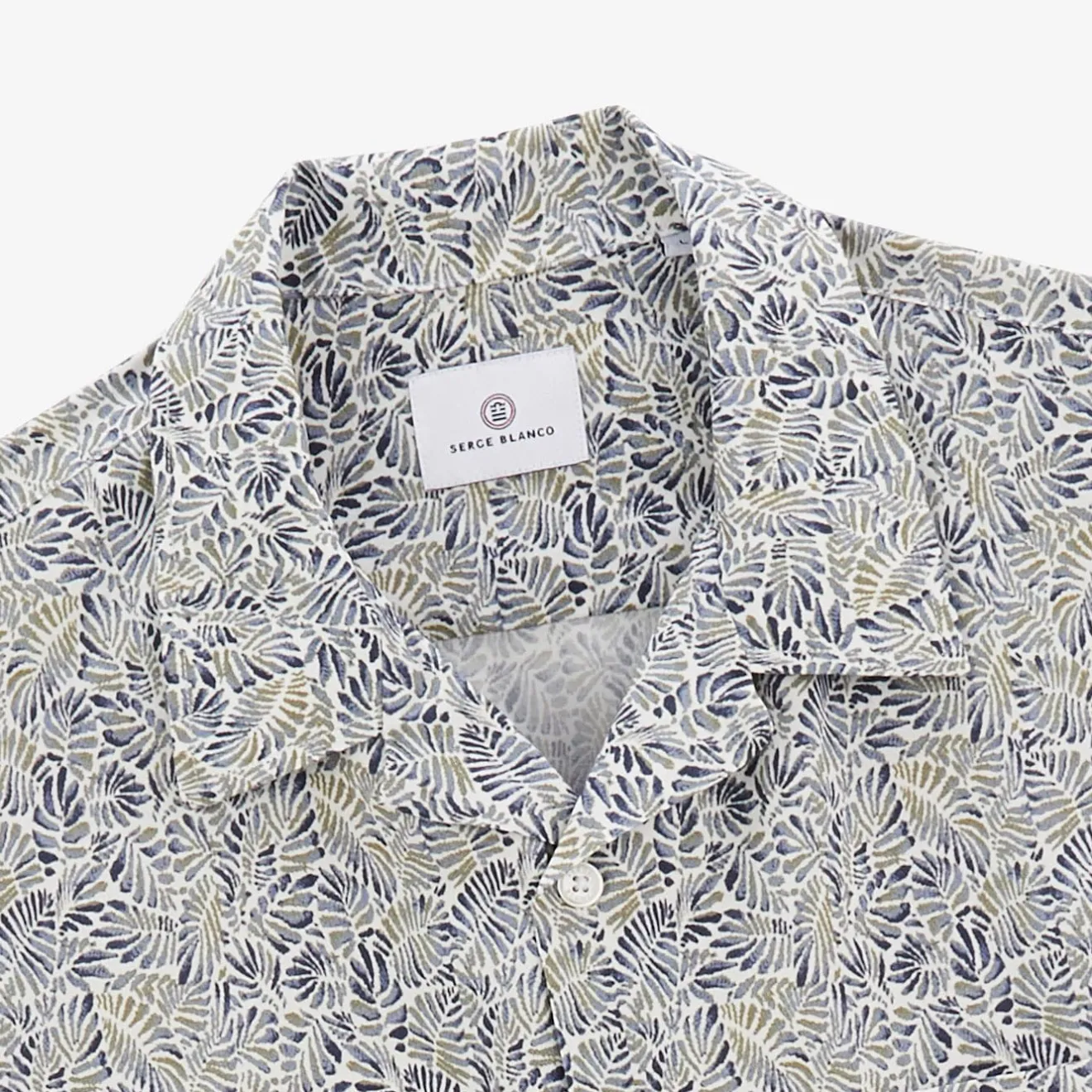 Chemises>SERGE BLANCO Caracas shirt with cloud blue foliage print BLUE WORK