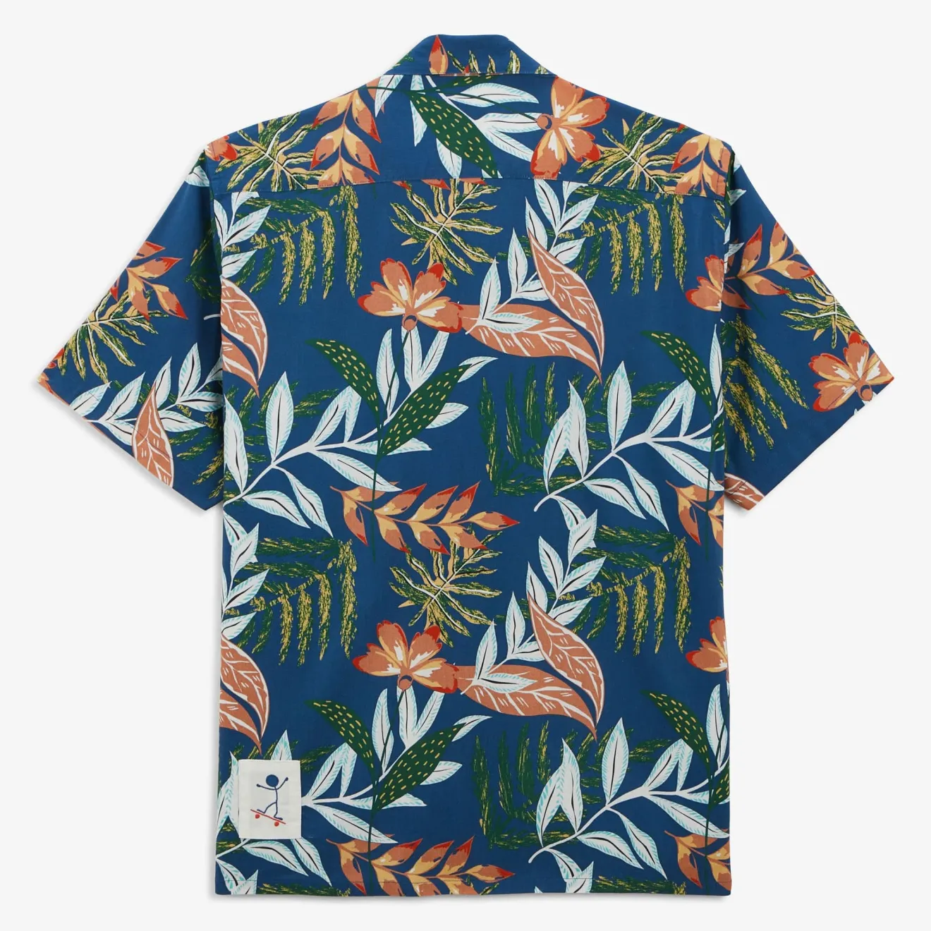 Chemises>SERGE BLANCO Caracas shirt with nation blue leaf print SKIN