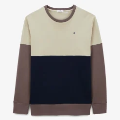 Sweats>SERGE BLANCO Cement tricolor round neck sweatshirt CIMENT