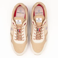 Sneakers>SERGE BLANCO Chamonix COCOTTE limited edition mottled beige sneakers MARINE