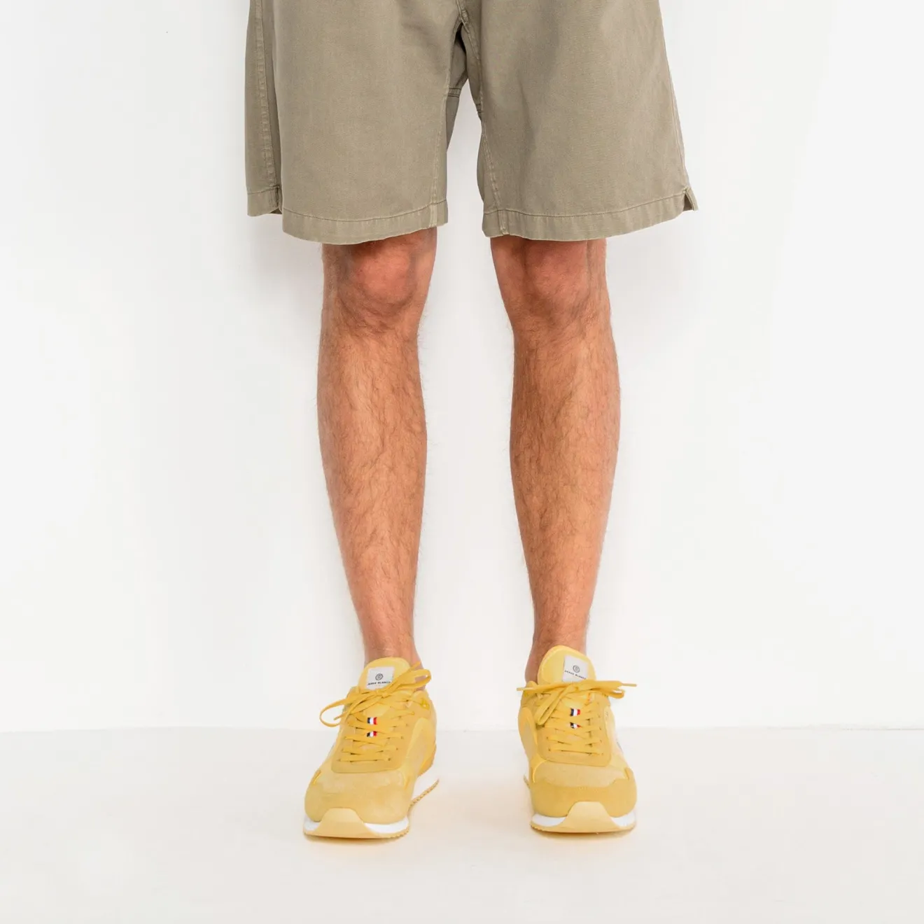Collection Chamonix>SERGE BLANCO Chamonix vintage canvas sneaker lemon yellow NOIR