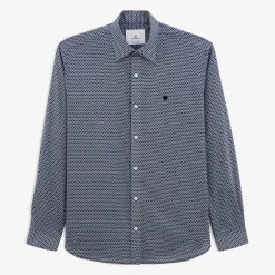 Chemises>SERGE BLANCO Charles alveoli dark navy shirt OFF WHITE