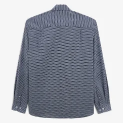 Chemises>SERGE BLANCO Charles alveoli dark navy shirt OFF WHITE