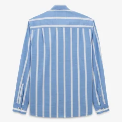 Chemises>SERGE BLANCO Charles blue striped shirt BLANC