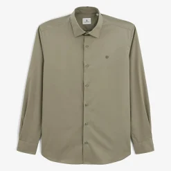 Chemises>SERGE BLANCO Charles comfort poplin teak green shirt CIEL