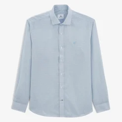 Chemises>SERGE BLANCO Charles micro pattern blue shirt MILITAIRE