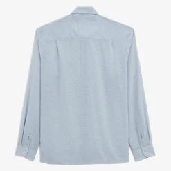 Chemises>SERGE BLANCO Charles micro pattern blue shirt MILITAIRE