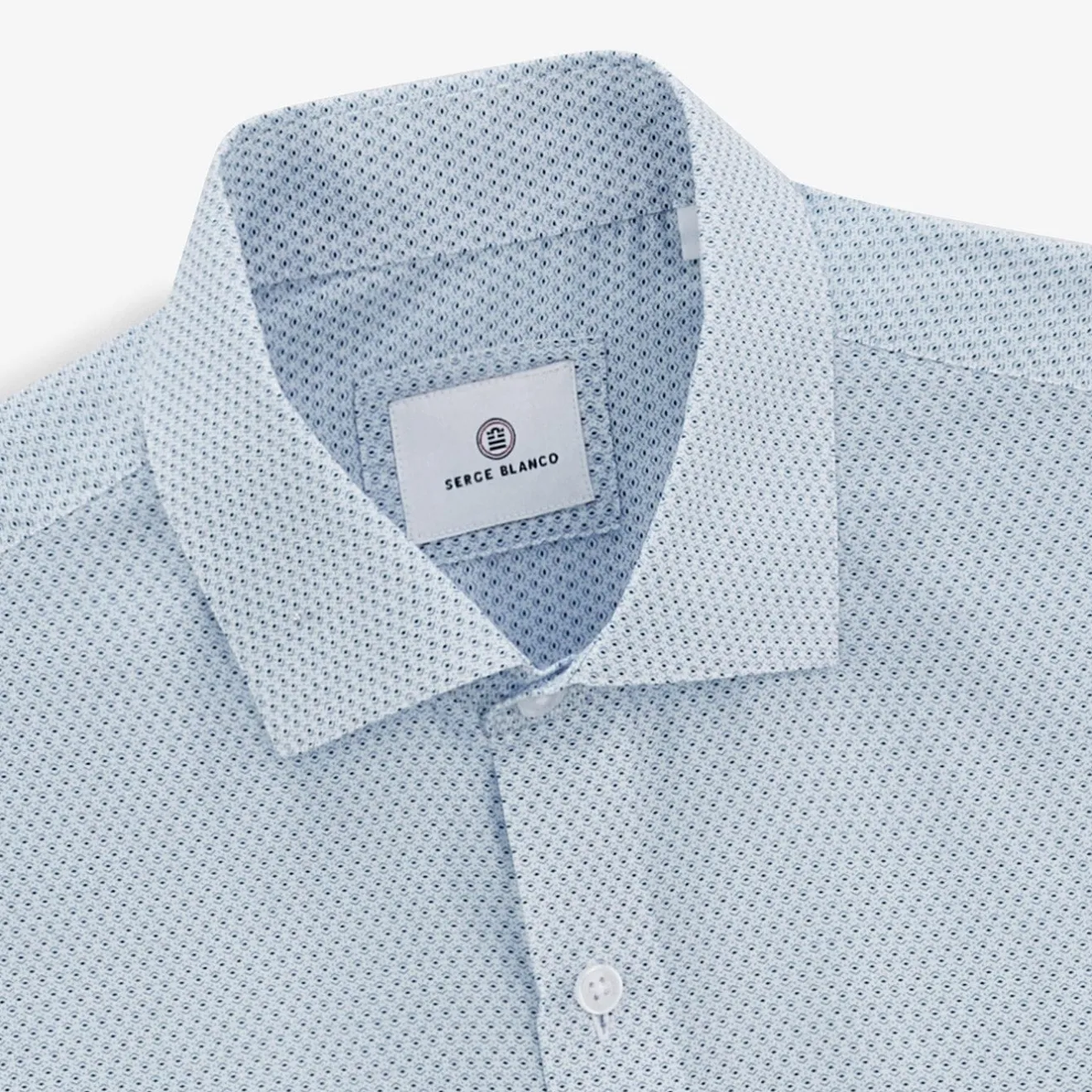 Chemises>SERGE BLANCO Charles micro pattern blue shirt MILITAIRE