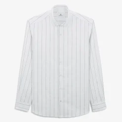 Chemises>SERGE BLANCO Charles oxford shirt with off-white stripes CIEL