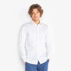 Chemises>SERGE BLANCO Charles oxford shirt with off-white stripes CIEL