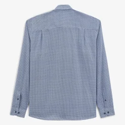 Chemises>SERGE BLANCO Charles Shirt Geometric Print Blue | CORAIL