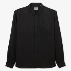 Chemises>SERGE BLANCO Charles shirt in black linen BLEU