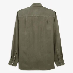 Chemises>SERGE BLANCO Charles shirt in military green linen TECK