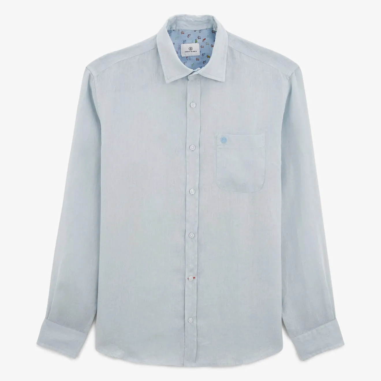Chemises>SERGE BLANCO Charles shirt in sky blue linen MINT