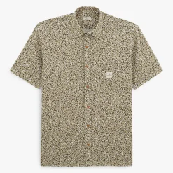 Ligne Play|Chemises>SERGE BLANCO Charles shirt with military green graphic patterns DENIM