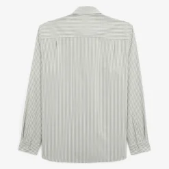 Chemises>SERGE BLANCO Charles shirt with putty beige stick stripes NOIR