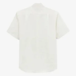 Chemises>SERGE BLANCO Charles short-sleeved white linen shirt MILITAIRE