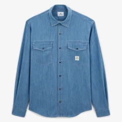 Ligne Play|Chemises>SERGE BLANCO Charles western denim blue shirt MINT