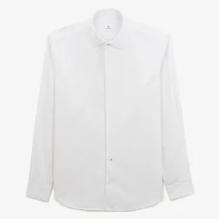 Chemises|L'élégant>SERGE BLANCO Charles white cotton muslin shirt BLANC