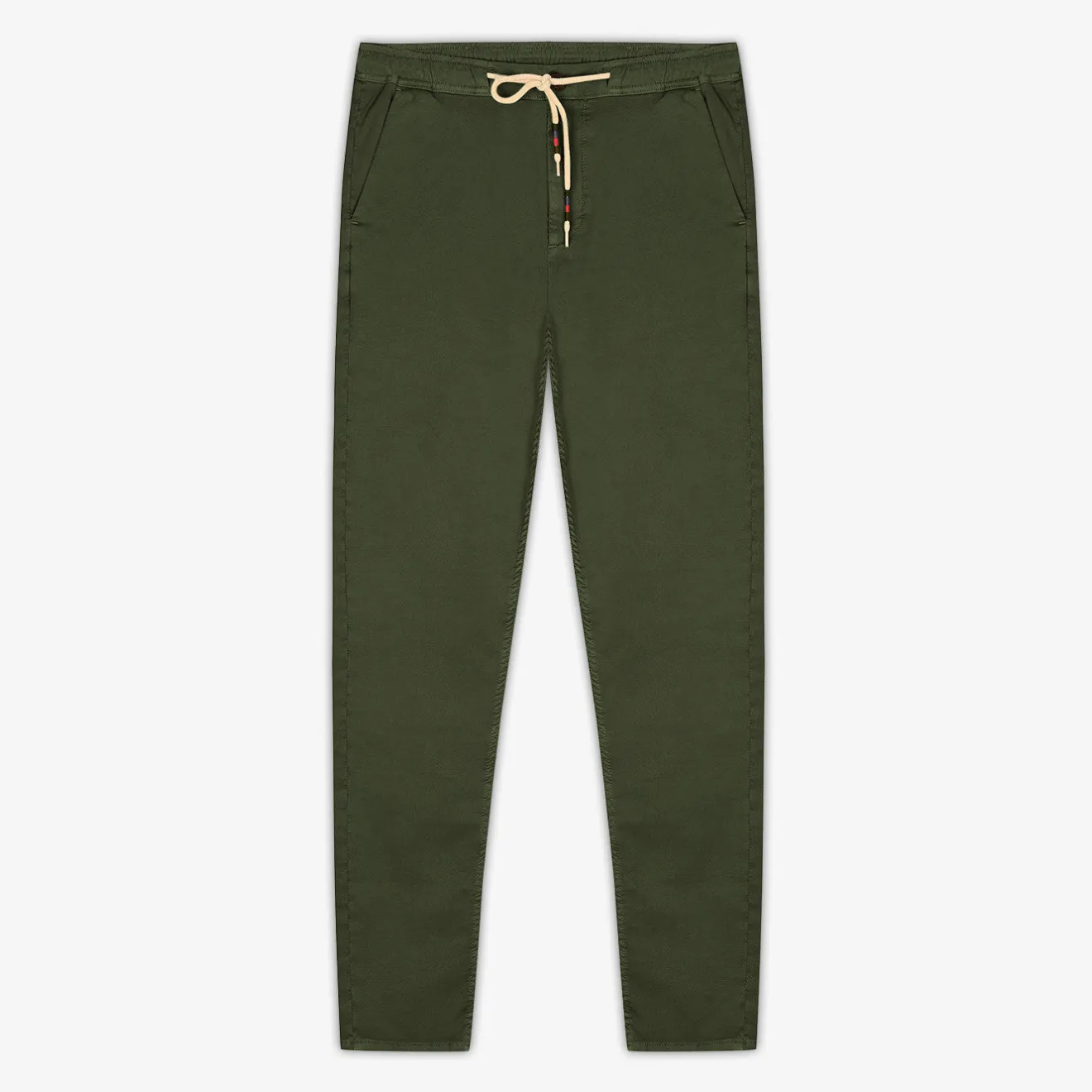 Pantalons>SERGE BLANCO Chino 738 elasticated waist army NUDE