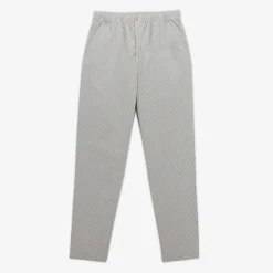 Pantalons>SERGE BLANCO Chino 549 in ecru tennis striped seersucker BLEACH