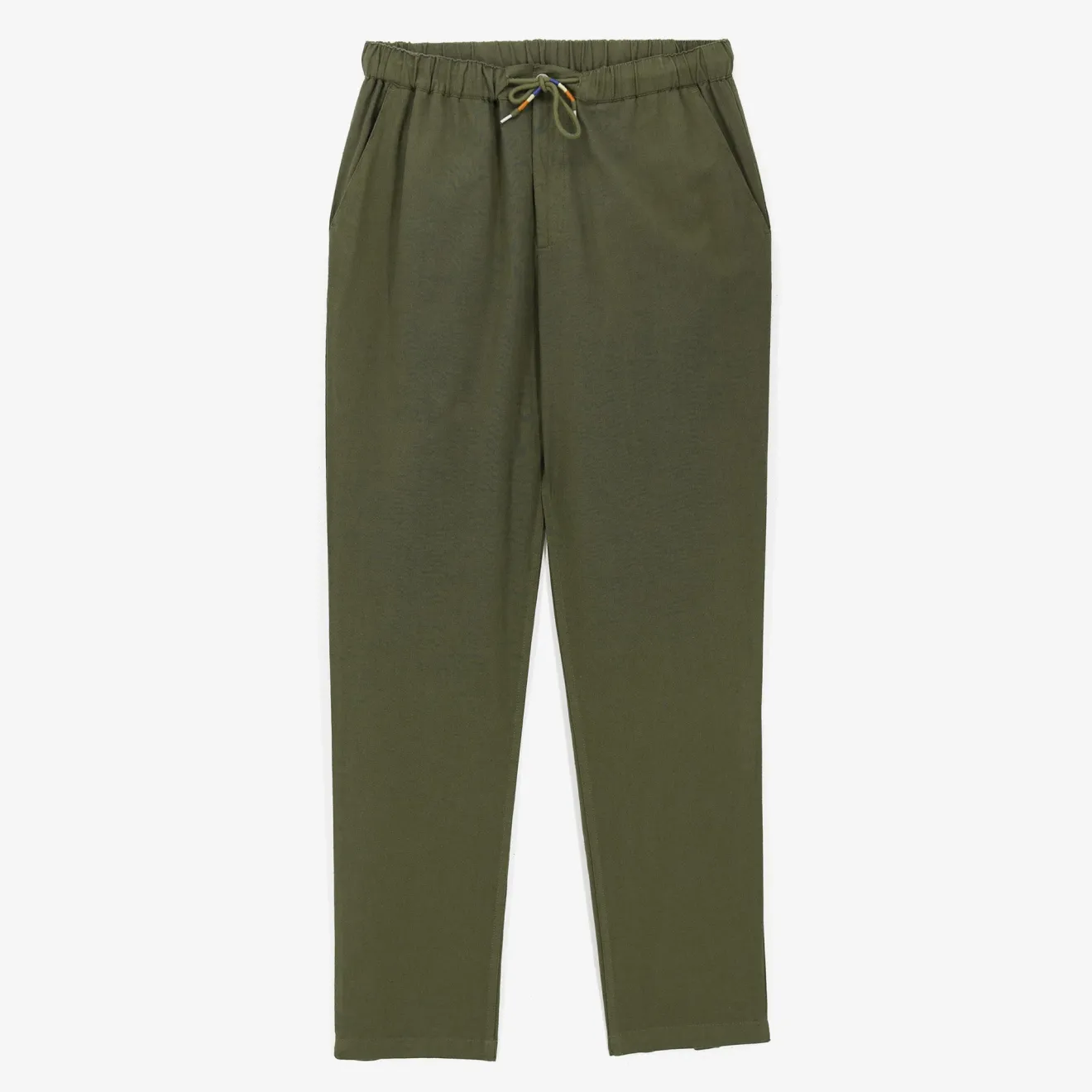 Pantalons|L'élégant>SERGE BLANCO Chino 750 Peter tapered elasticated waist teak green DARK BLUE