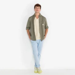 Pantalons|L'audacieux>SERGE BLANCO Chino 702 straight cut sky blue MILITARY
