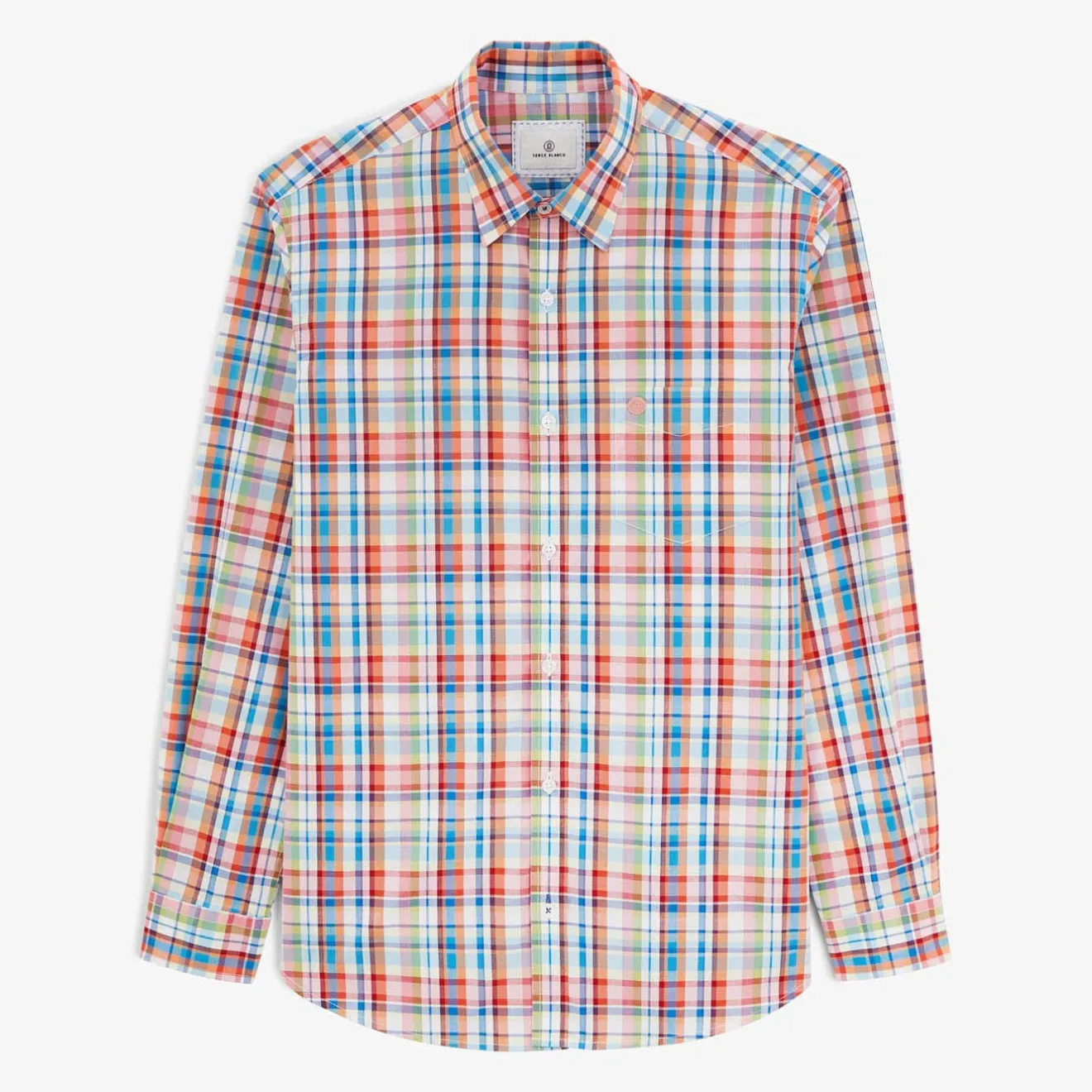 Chemises>SERGE BLANCO Clark Shirt in Multi-Colored Plaid Poplin OFF WHITE