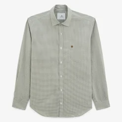 Chemises>SERGE BLANCO Clément teak green gingham check shirt CORAIL