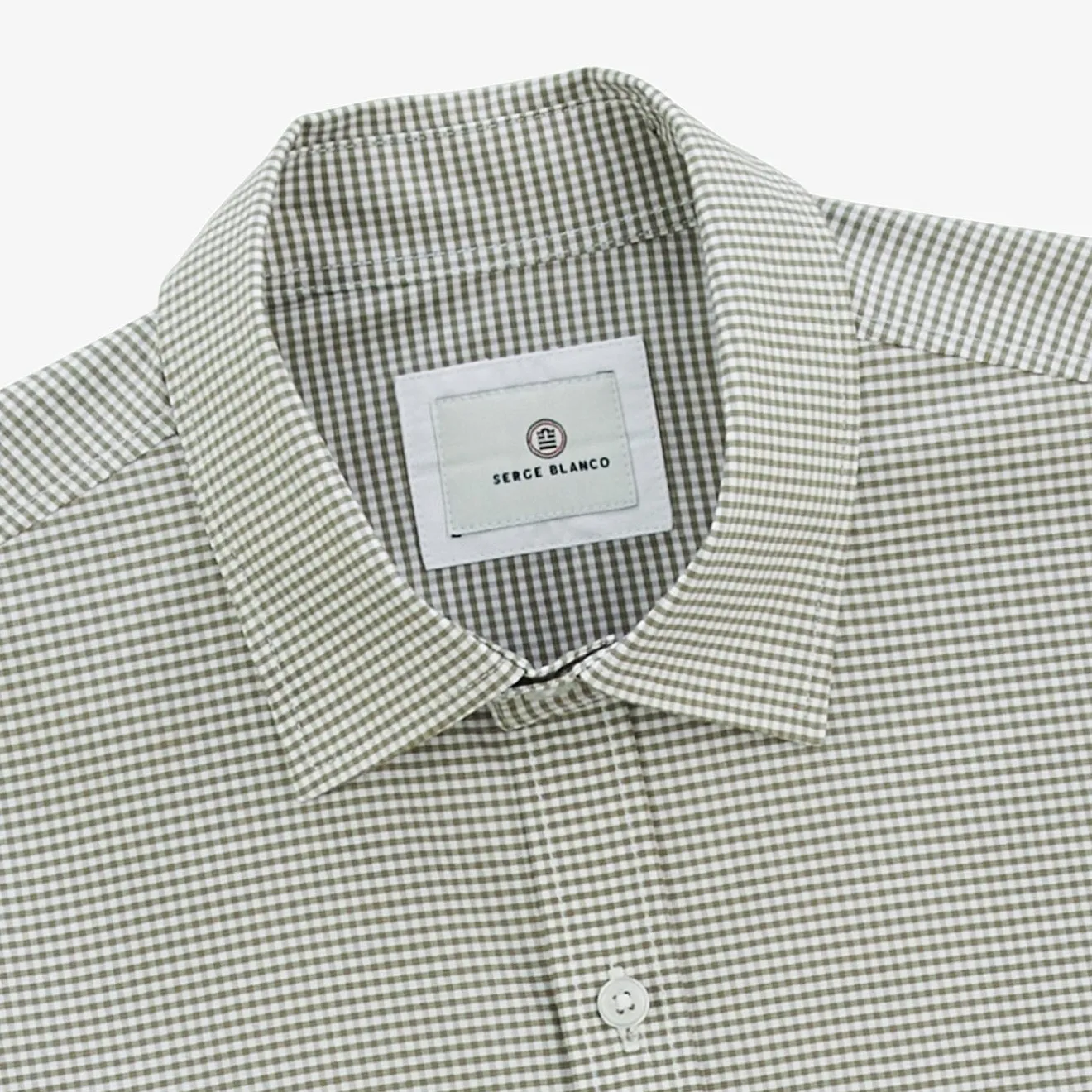 Chemises>SERGE BLANCO Clément teak green gingham check shirt CORAIL