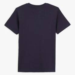 T-shirts>SERGE BLANCO Dark Blue Cotton Crew Neck T-Shirt for Boys | BLANC