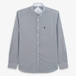 Chemises>SERGE BLANCO Dark blue printed shirt ROUGE